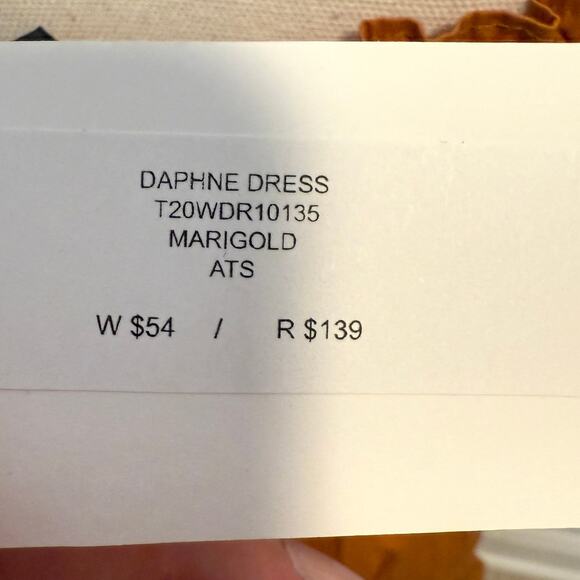 Anthropologie O.P.T. Daphne Smocked Tiered Maxi Dress In Marigold Size Large New - Picture 14 of 16